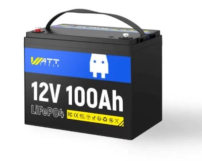 Аккумуляторная батарея WattCycle LiFePO4 WT12V100AH10 12,8V 100Ah, 1,28kWh, BMS50A@4S, 6000 cycles, 260x168x209, 10.5kg