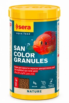 Корм для аквариумных рыб Sera San Color Granules (гранулы) — 250 мл (100 г)