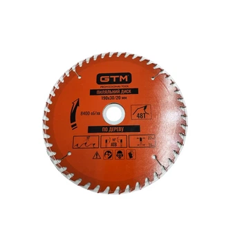 Диск пильный по дереву 190х30 мм GTM Z48
