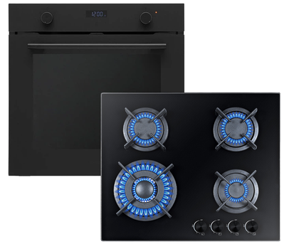 Комплект Духова шафа електрична Interline OEG 670 ETN BA Nano Matte + Варильна поверхня газова Interline HGG 660 MCT BA Nano Matte