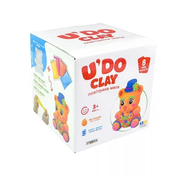 Набор для творчества Strateg Медведь U'DO Clay легкий пластилин с фигуркой 30844