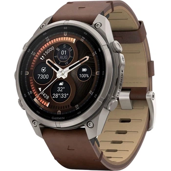 Смарт-годинник Garmin Fenix 9 Pro inReach 47mm Titanium with Walnut Leather Band (010-04336-40/41) [177388]