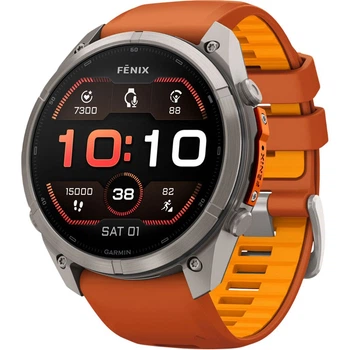 Смарт-годинник Garmin Fenix 9 Pro 51mm Titanium with Autumn Orange/Spark Orange Silicone Band (010-04337-05/06) [177391]
