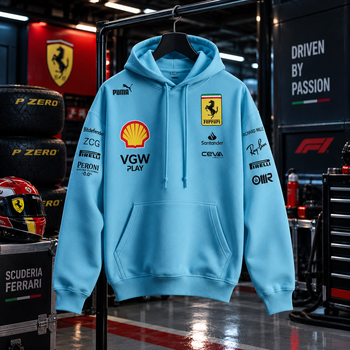 Чоловіче худі Ferrari Formula 1 з логотипами гоночної команди XL Блакитне