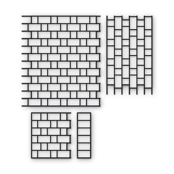 Многоразовый трафарет 79×91 + 79×46 см + 2 откоса, 3 мм — под кирпич Тычковая кладка стандартного кирпича 120×65 мм