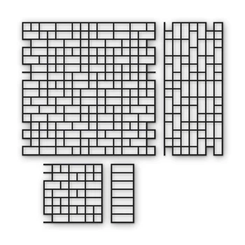 Многоразовый трафарет 97×97 + 97×43 см + 2 откоса, 5 мм — под плитку Миникабанчик 50×150 мм, декоративная штукатурка стен
