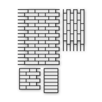 Многоразовый трафарет 73×97 + 73×37 см + 2 откоса, 5 мм — под кирпич Австралийский тонкий 230×50 мм, декоративная штукатурка стен
