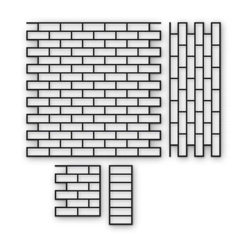 Многоразовый трафарет 97×97 + 97×37 см + 2 откоса, 3 мм — под плитку Миникабанчик 50×150 мм, декоративная штукатурка стен