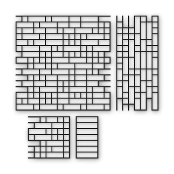 Многоразовый трафарет 97×97 + 97×43 см + 2 откоса, 3 мм — под кирпич Римский 210×50 мм, декоративная штукатурка стен