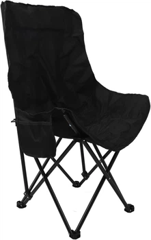Складной стул-кресло для кемпинга и туризма с усиленным каркасом и чехлом Easy Camping 7814 Black