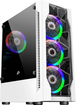 Корпус 1stPlayer D4-WH-4F1-W White с 4 RGB вентиляторами