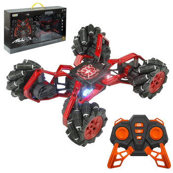 Трюковая машинка-перевертыш Stunt Motion Metal MZP 27,5х21,5х8,7 см с подсветкой и звуковыми эффектами на радиоуправлении Красная