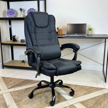 Кресло компьютерное FC-04-1 DEXON APEX из ткани, с поясничной подушкой, Черный