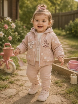 Костюм-тройка “Little Daisy” Kiddo бежевый 74 см