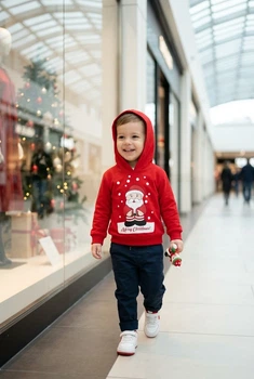 Худі дитяче з новорічним принтом Санти та написом Merry Christmas Kiddo Червоний розмір 80 (KIDDO-DF45C181635C45089605DAF01C0B7E1F)