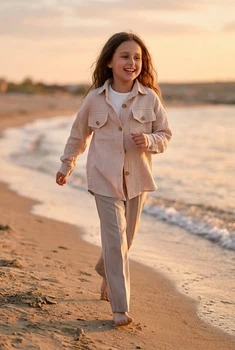 Сорочка муслінова «Natural Beige» Kiddo Бежевий розмір 110 (KIDDO-22C11329526C4340ABE50498BCB331BC)