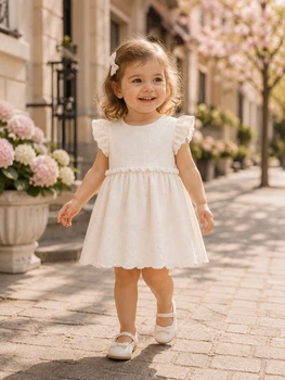 Платье нежное “Pearl” Kiddo молочный 80 см