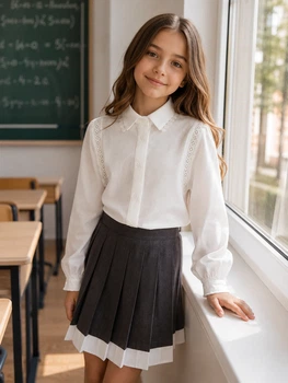 Святкова блуза School Collection Kiddo Блуза Aurora розмір 128 (KIDDO-3C117CFC0B3C4CE1B0EB70164069E6A9)