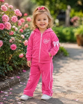 Костюм велюровый для девочки «Bow Velvet» Kiddo Барби 86 см