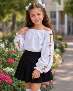 Святкова блуза «Флоренс» Kiddo Білий розмір 134 (KIDDO-987D62B62500404DB8E672339D7CDFDF)