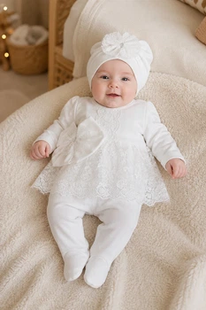 Комплект для младенца «Little Lace» Kiddo белый 62 см