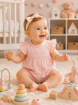 Бавовняний ромпер “Little Rose” Kiddo Пудра розмір 80 (KIDDO-A49B6471BDEA4E4290F900089EAEC1B1)