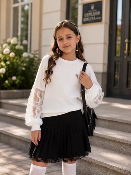Блуза Elegant Lace Kiddo Молочний Lace Wings розмір 134 (KIDDO-C9AEC8A2FF4E48F38E8F3B2C402595D1)