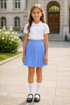 Юбка-плиссе School Elegance Kiddo голубой 140 см