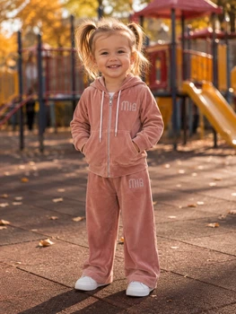Костюм велюровый «Mia» Kiddo персиковый 92 см