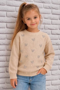Джемпер Crystal Mickey Kiddo Бежевий розмір 122 (KIDDO-42F4F68957CE4467A507BF2696229779)