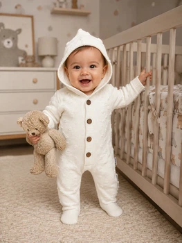 Комбинезон вязаный для малышей Little Cloud Kiddo молочный 74 см
