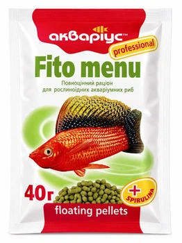 Корм для аквариумных рыб Аквариус Фито меню со спирулиной (Fito menu) - 40г