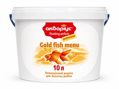 Корм для аквариумных рыб Аквариус Золотая рыбка (Gold Fish menu) - 10 л (3 кг)