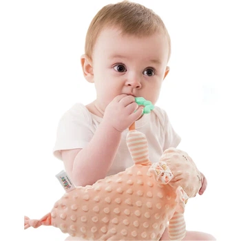 Мягкая плюшевая подушка-плед Jollybaby Baby Comfort Blanket Doll для новорожденных, предназначенная для успокоения в положении лежа на животе.