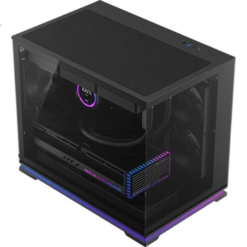 Корпус для настольного компьютера SAMA Fly Light Black Wide Body Seaview ARGB Hidden Light Strip M-ATX, задняя панель для материнской платы, поддержка водяного охлаждения 360°.