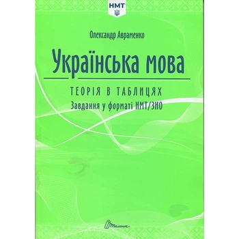 ЗНО 2027 Украинский язык Теория в таблицах Задания в формате НМТ/ЗНО Авраменко