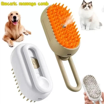 Парова щітка XL-889 для котів і собак • Щітка-гребінець Steamy Brush Pet massage comb XL-889 з розпилювачем і масажними зубцями для вичісування шерсті 58935