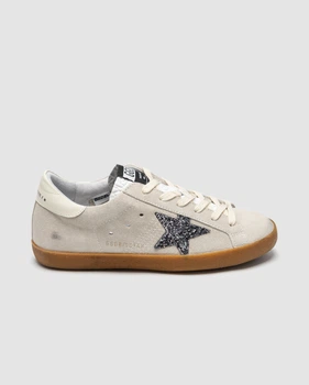 Жіночі кросівки повсякденні Golden Goose Super-Star sneakers in pearl with glitter star 37 (23,5 см) Сірий