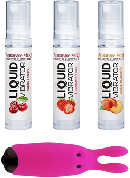 Набор Adrien Lastic Виброшар Pink + Стимулирующий лубрикант Amoreane Med 10 мл х 3 шт (8433345000541)