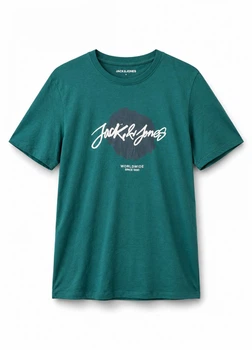 Футболка з бавовни Jack & Jones 12256774c64 M смарагдова (100015274)