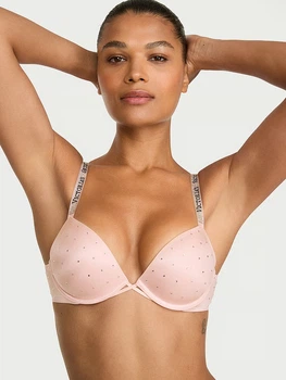 Бюстгальтер Victoria's Secret Very Sexy Shine Strap Dot Push-Up Bra 34 В Рожевий (27359184)