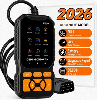 Профессиональный автомобильный диагностический сканер OBD2 V520 Новейшая версия 2026 года