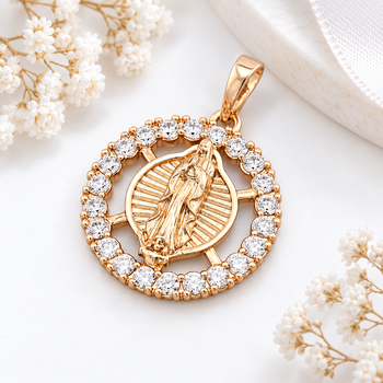 Ладанка Xuping Jewelry Божья матерь длина 3.1см медицинское золото позолота 18К л369