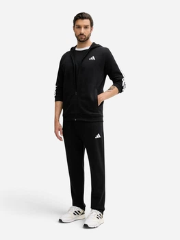 Спортивный костюм мужской утепленный Adidas 3-Stripes Fleece Hooded Tracksuit JL8599 S Черный (4068808522434)