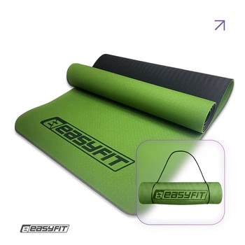 Килимок для йоги EasyFit TPE 183×61×0.6 см Зелений антиковзкий фітнес мат для пілатесу, стрейчингу та тренувань