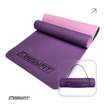 Коврик для йоги EasyFit TPE 183×61×0.6 см Фиолетовый антискользящий фитнес мат для пилатеса, стрейчинга и тренировок