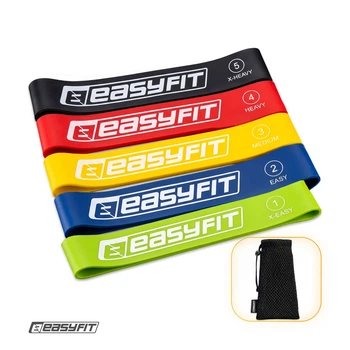 Гумка для фітнесу EasyFit Mix набір 5 шт 2.5-20 кг + чохол(EF-1813)