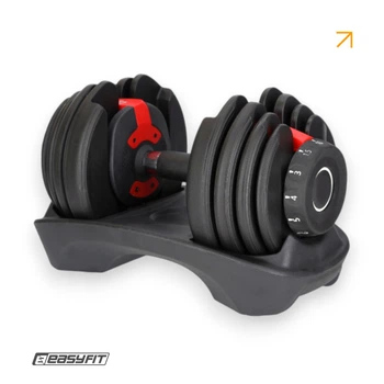 Гантель регульована EasyFit UniWeight 16 кг розбірна для дому та залу чорна