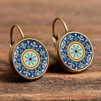 Серьги винтажные бохо с этническим рисунком Podarkus BK137-22