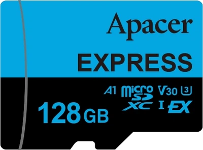 Карта памяти Apacer Express microSDXC 128GB Class 10 UHS-I U3 V30 A1 (AP128GMCEXG3X17-RA)